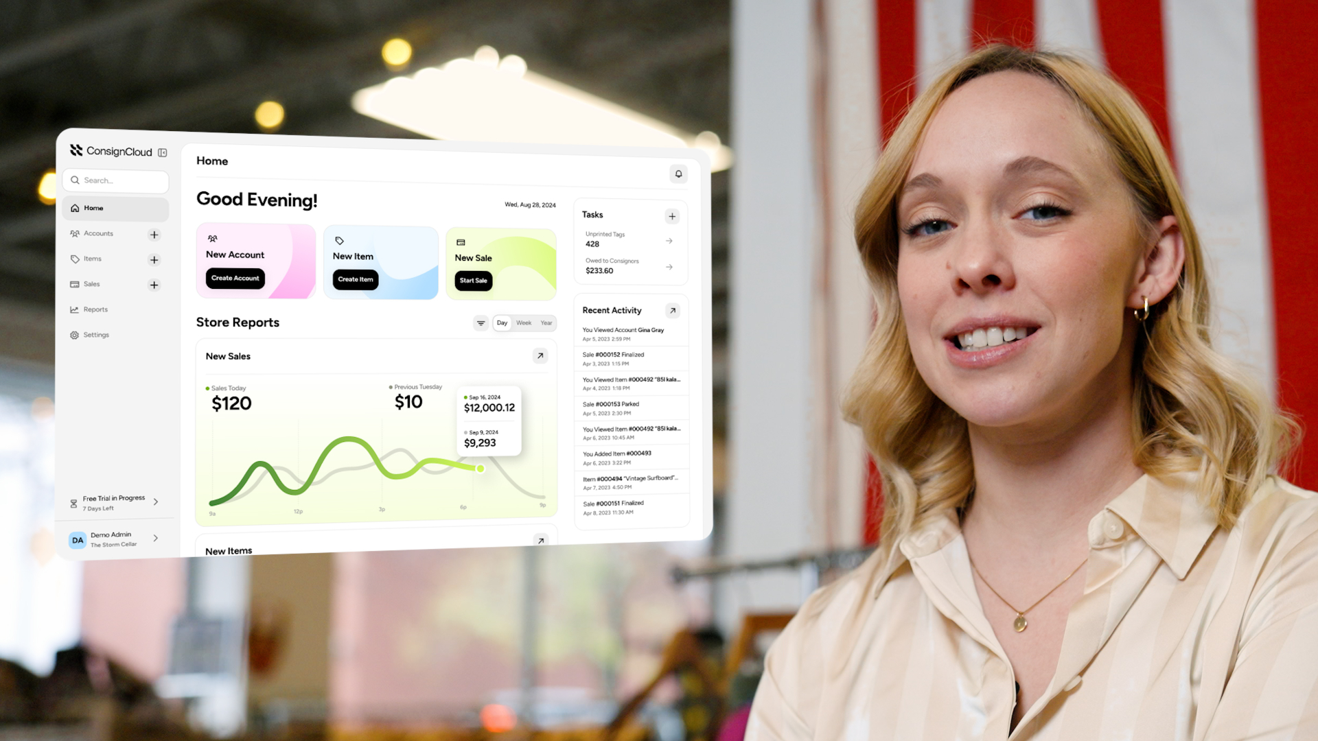ConsignCloud software dashboard commercial still
